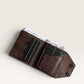 Safir Leather kahve rengi, hakiki deri, el yapımı, kart bölmeli erkek cüzdanı.
