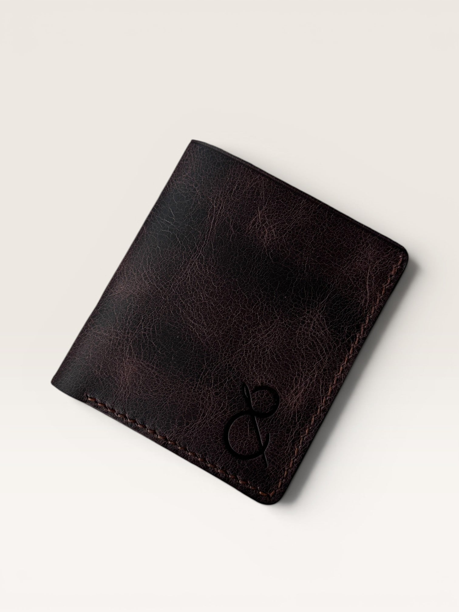 Safir Leather özel kahve hakiki deri erkek cüzdanı, sade ve şık tasarım, kart bölmeli, 10x9 cm.