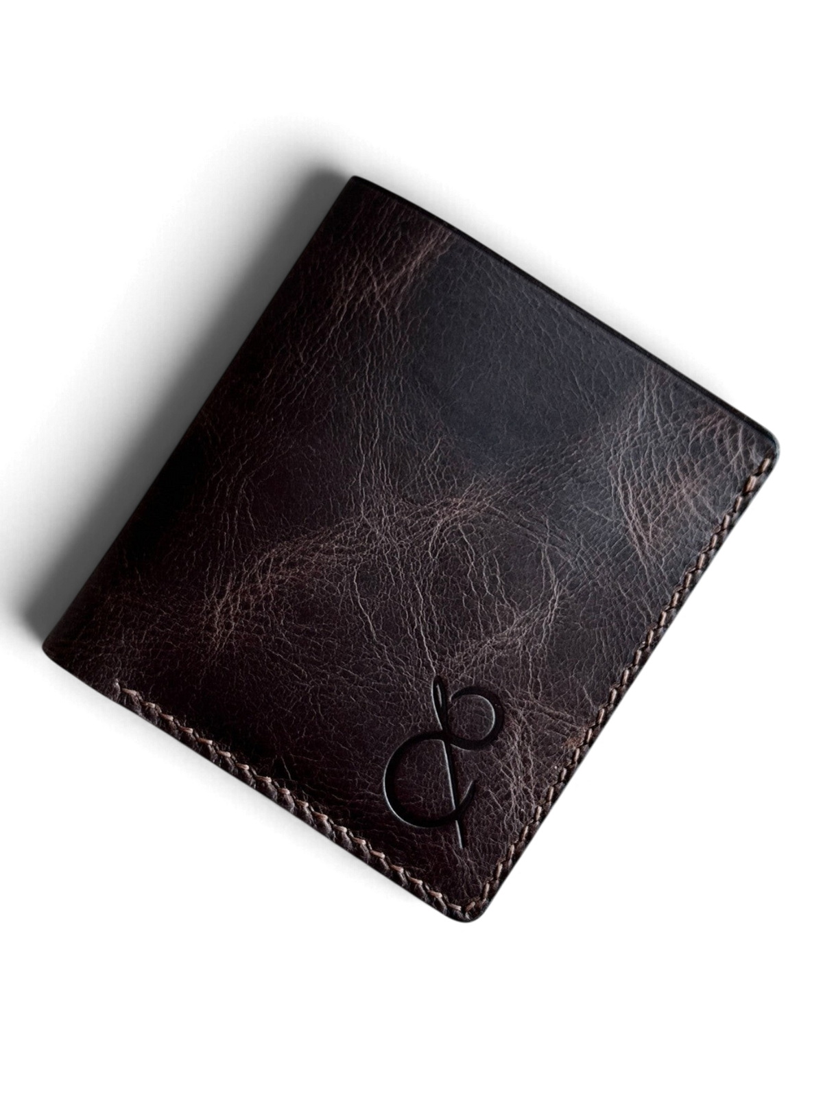 Safir Leather el yapımı kahve rengi İtalyan deri cüzdan, zarif ve dayanıklı, minimalist tasarım.