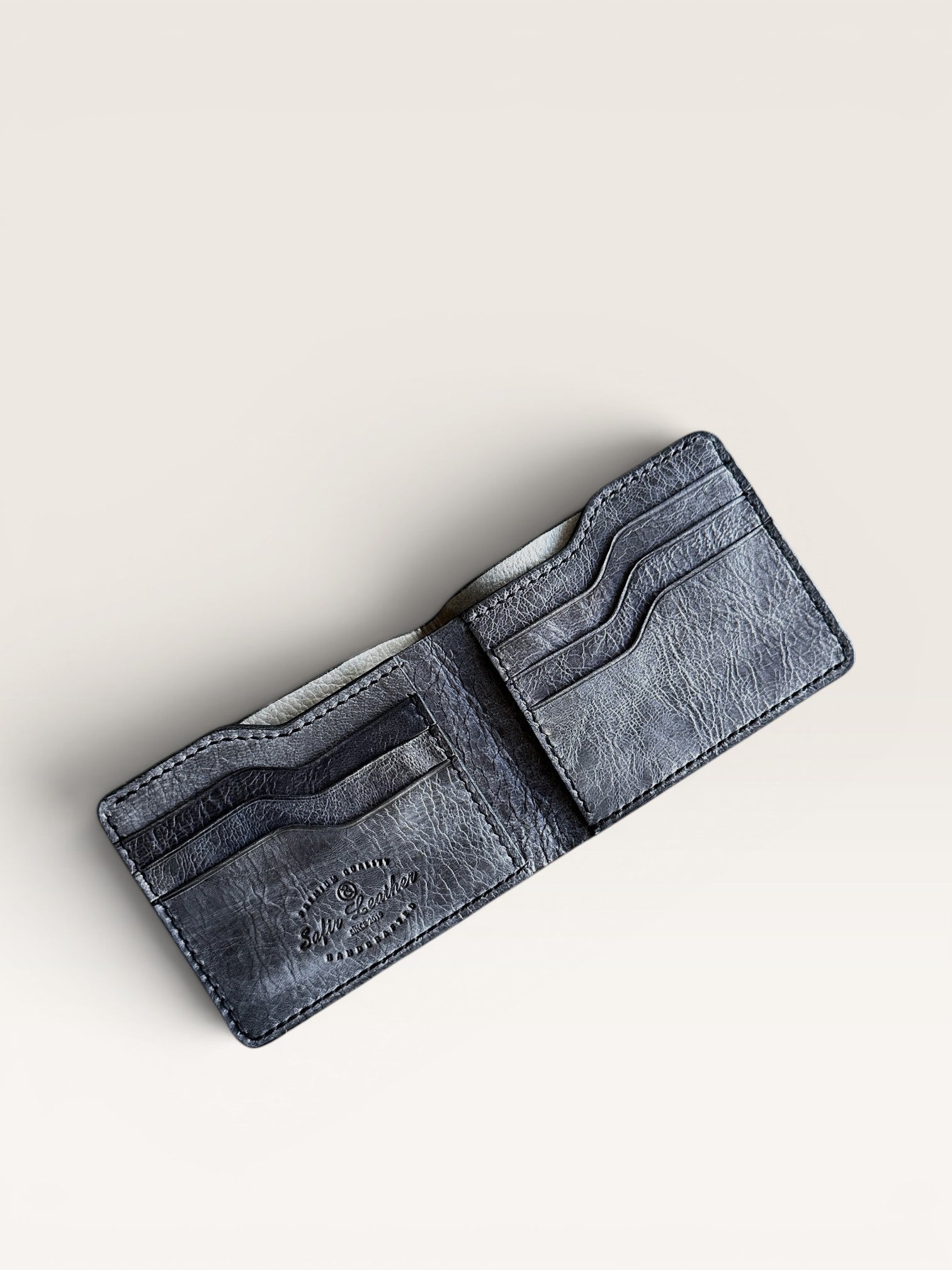 Safir Leather, kahve taba rengi, 8 kart bölmeli, İtalyan derisi, erkek cüzdanı