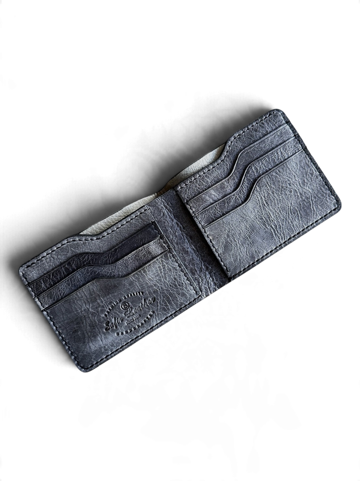 Safir Leather, kahve taba rengi, 8 kart bölmeli, İtalyan derisi, erkek cüzdanı
