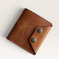 Safir Leather Babil Lock kahverengi hakiki deri cüzdan, metal düğme kapamalı, 10x9 cm.