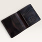 Safir Leather kahverengi İtalyan deri Babil model cüzdan, kart ve para bölmeli, el yapımı, 10x9cm.