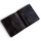 Safir Leather kahverengi İtalyan deri Babil model cüzdan, kart ve para bölmeli, el yapımı, 10x9cm.