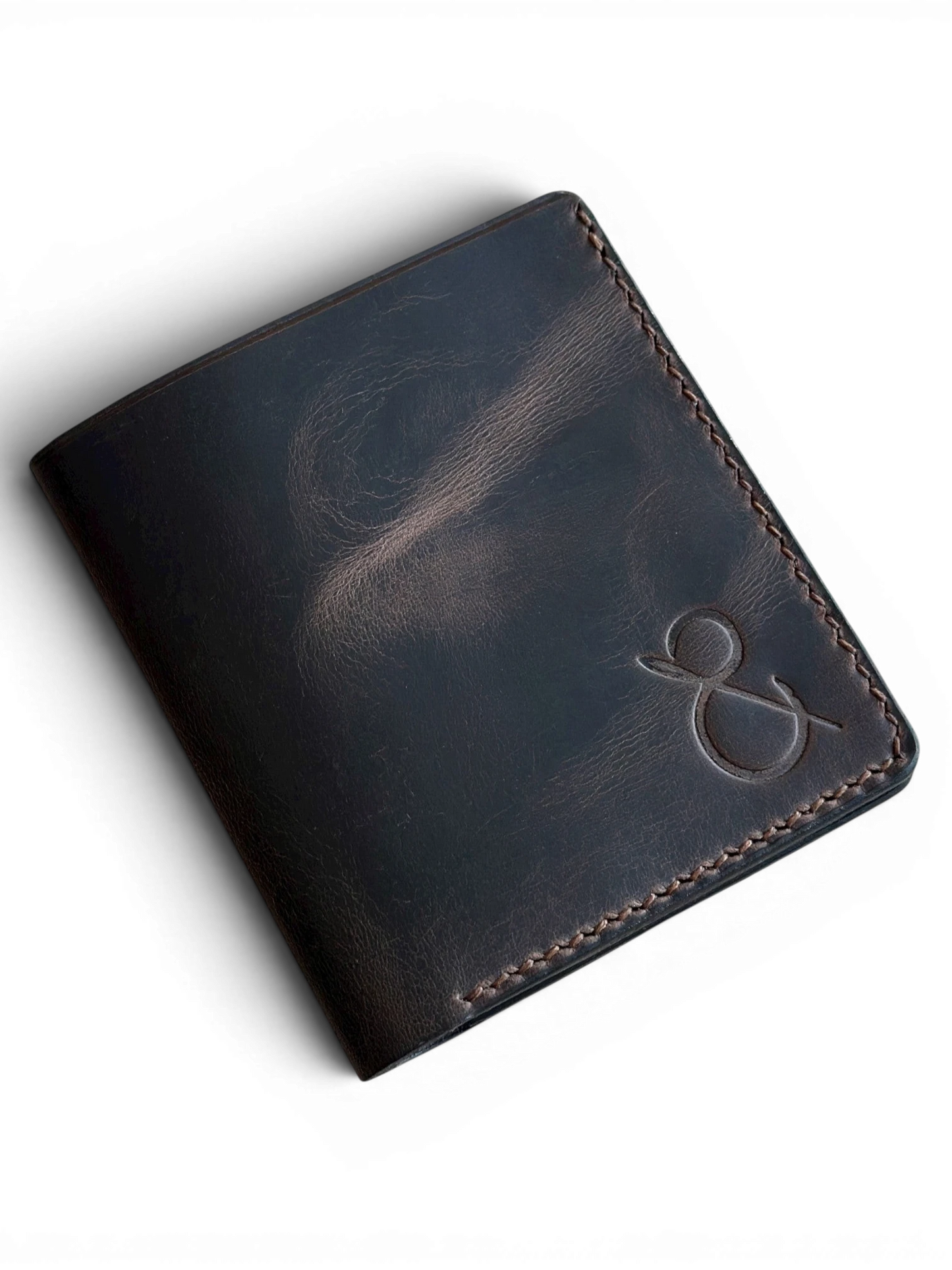 Safir Leather Babil model kahverengi İtalyan deri cüzdan, 10x9cm kapalı ölçü, el yapımı, kart bölmeli.