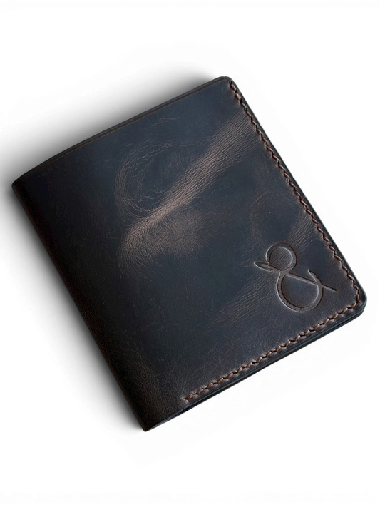 Safir Leather Babil model kahverengi İtalyan deri cüzdan, 10x9cm kapalı ölçü, el yapımı, kart bölmeli.