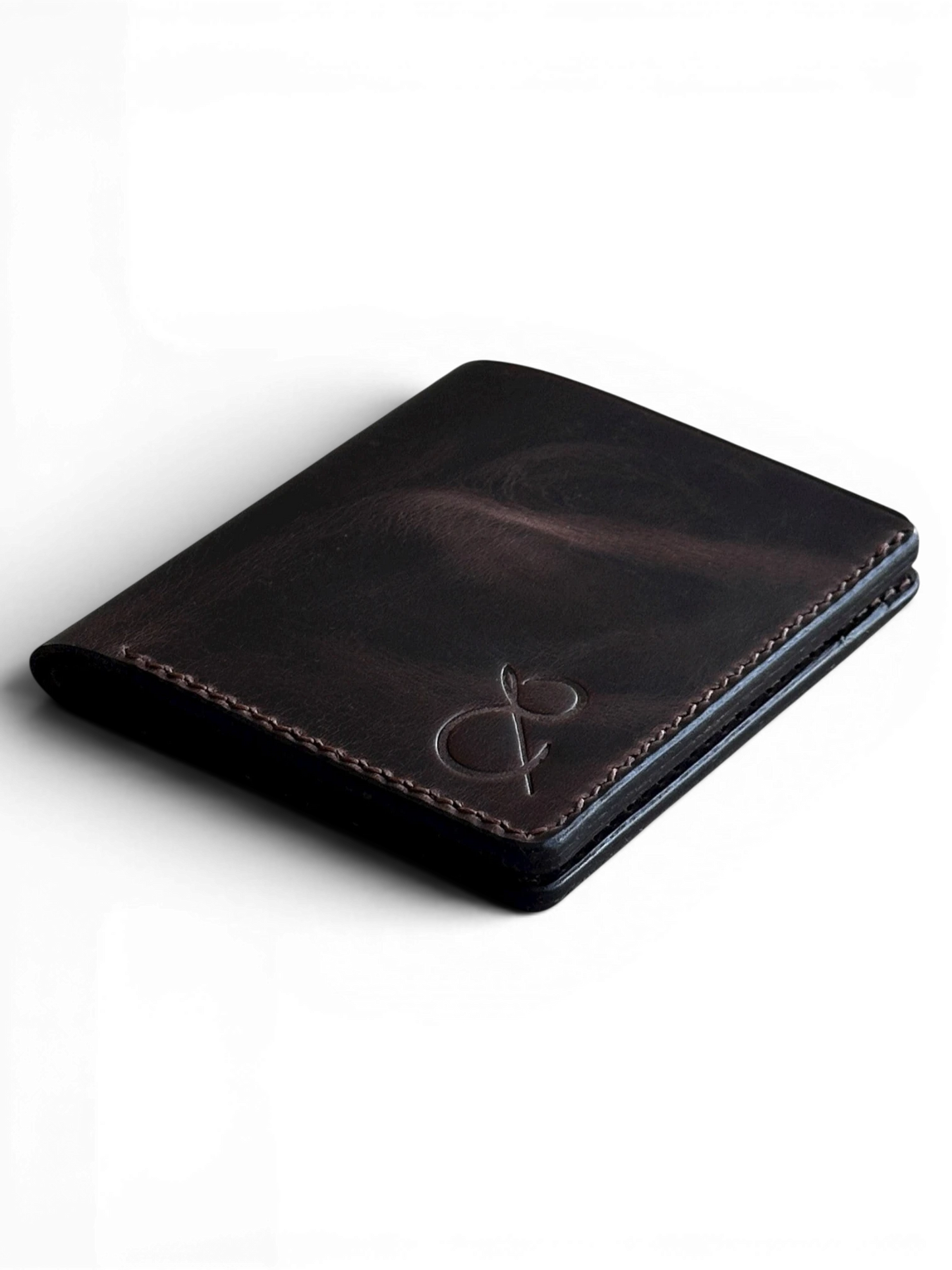 Safir Leather Babil model kahverengi İtalyan deri cüzdan, el yapımı, 10x9cm kapalı boyut, kart bölmeli.