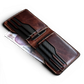Safir Leather el yapımı, kahverengi hakiki deri cüzdan, kart bölmeleri ve kağıt para gözü ile minimalist tasarım.