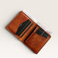 Safir Leather el yapımı, kahverengi hakiki deri cüzdan, kart ve para bölmeli, 10x8.5 cm