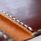 Safir Leather, kahverengi, hakiki deri, el yapımı, dikişli, kartlık cüzdan