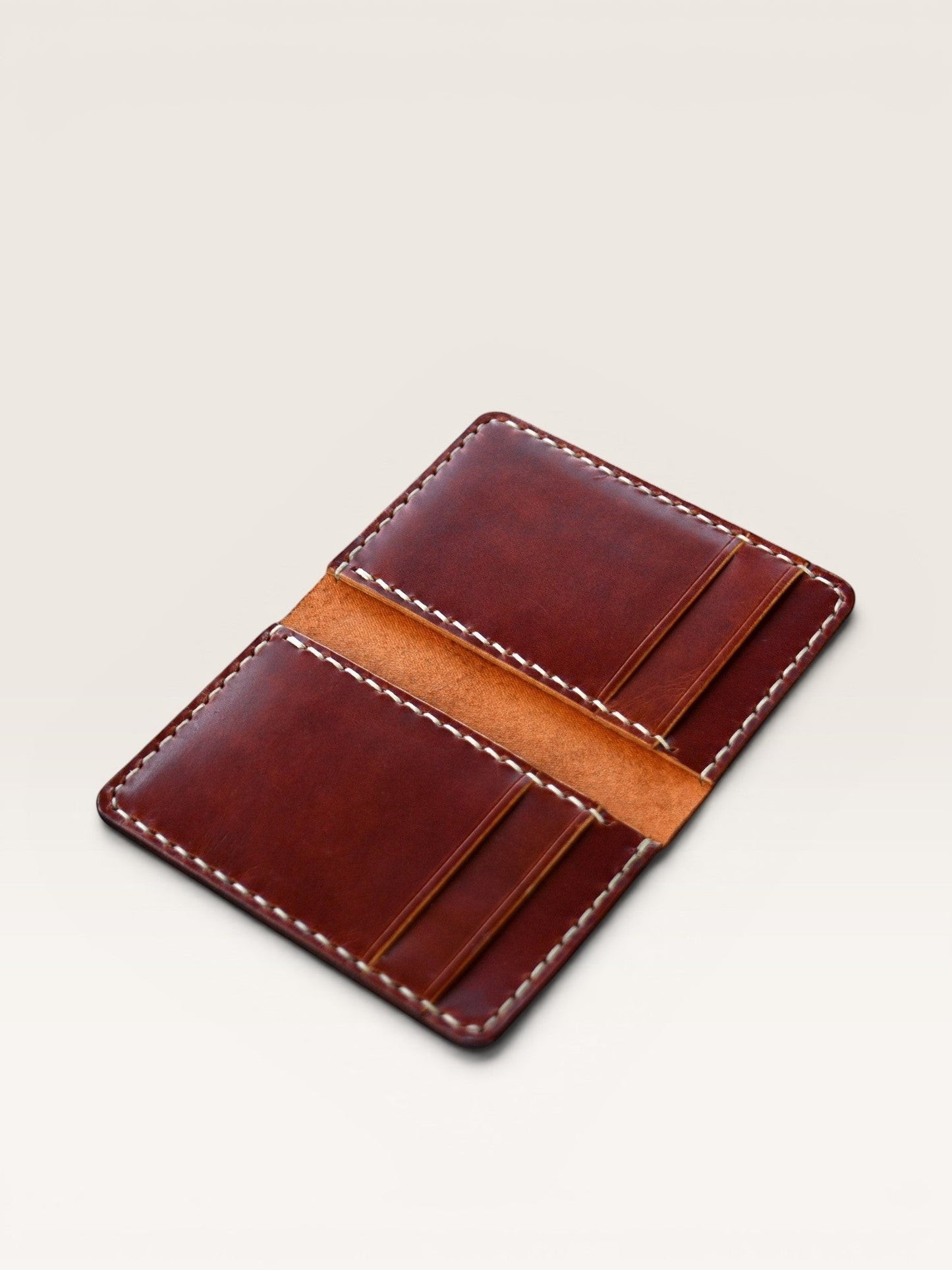 Safir Leather, kahverengi pull-up deri, el yapımı, retro tarzı, 6 kart bölmeli, 2 nakit bölmeli unisex kartlık cüzdan.