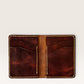 Safir Leather, kahverengi İtalyan derisi, 6 kart bölmeli, el yapımı, dikişli, unisex kartlık