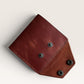 Safir Leather Babil Lock hakiki deri cüzdan, kızıl kahve rengi, 10x9 cm boyutlarında, çıtçıt kapamalı ve kart bölmeli.