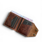Safir Leather Montana kızıl kahve el yapımı İtalyan deri cüzdan, çıtçıtlı kapaklı ve kart bölmeli iç tasarım