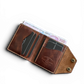 Safir Leather Montana kızıl kahve el yapımı İtalyan deri cüzdan, çıtçıtlı kapaklı ve kart bölmeli iç tasarım