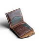 Safir Leather Montana kızıl kahve el yapımı İtalyan deri cüzdan, çıtçıtlı kapaklı ve taba dikişli vintage tasarım.