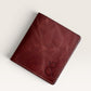 Safir Leather el yapımı, kızıl kahve İtalyan derisi cüzdan. Minimalist tasarım, pratik kullanım.