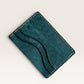 Safir Leather Milano deep blue genuine leather handmade cardholder with 5 slots and contrast stitching.