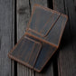 Safir Leather Crazy Leather Minimal Wallet, kahverengi, el yapımı, hakiki deri, 8 kart kapasiteli, vintage görünümlü, unisex cüzdan