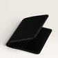 Safir Leather Siyah Deri Cüzdan, el yapımı, minimal tasarım, 8-12 kart kapasiteli, 10x8.5 cm.