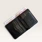 Safir Leather Siyah Deri Minimal Cüzdan, 10x8.5 cm, elde dikilmiş, 6-12 kart kapasiteli, unisex