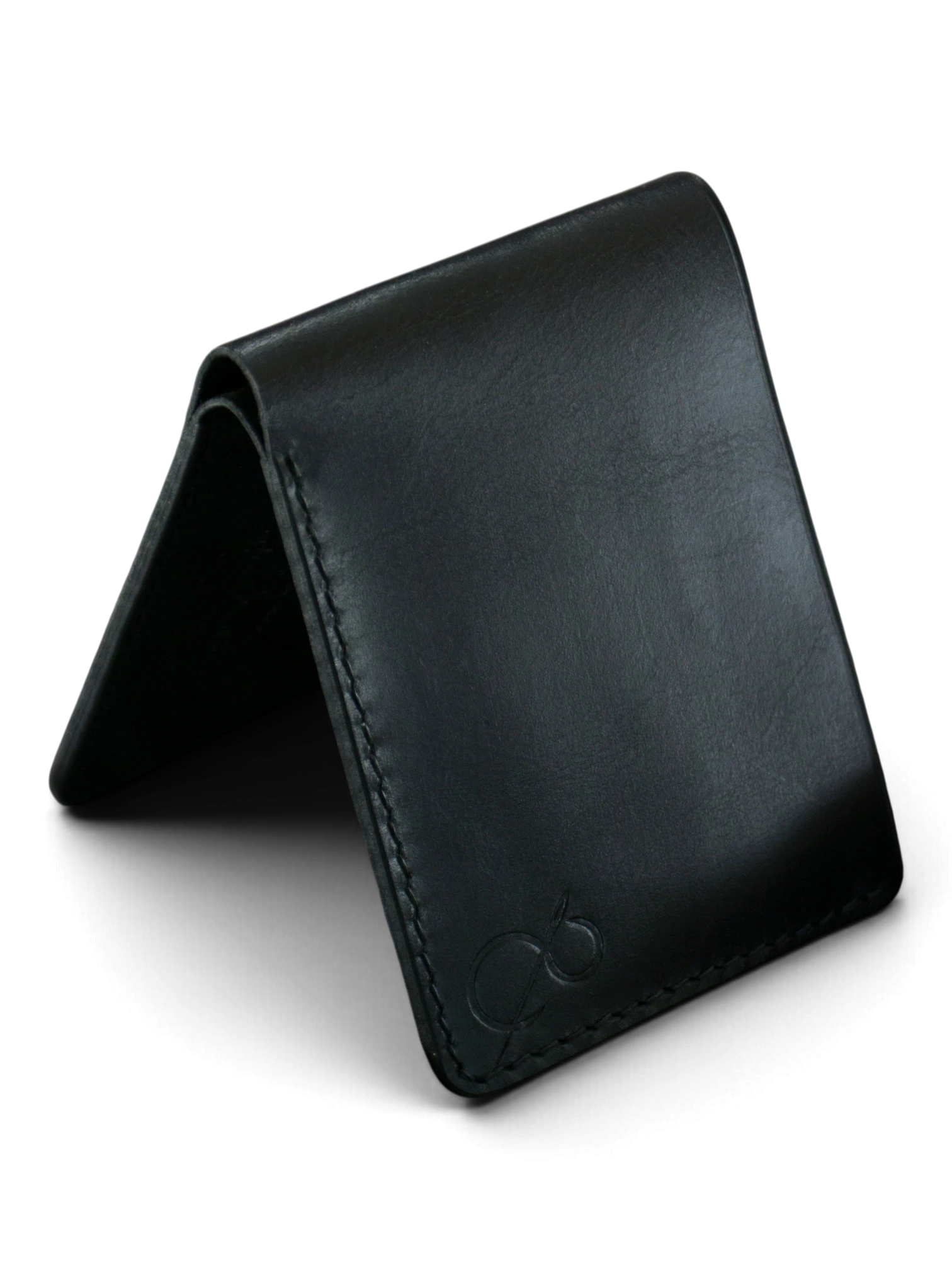 Safir Leather siyah el yapımı hakiki deri cüzdan, minimal ve şık tasarımlı, dayanıklı mumlu dikişli klasik model.