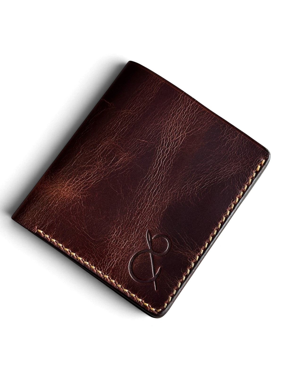 Safir Leather Babil model taba renk İtalyan deri cüzdan, el yapımı, 10x8.5 cm boyutlarında, kart bölmeli.