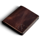 Safir Leather Babil model taba renk İtalyan deri cüzdan, el yapımı, 10x8.5 cm boyutlarında, kart ve para bölmeli.