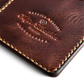 Safir Leather el yapımı taba renkli İtalyan deri cüzdan, el dikişli, 10x8.5 cm.