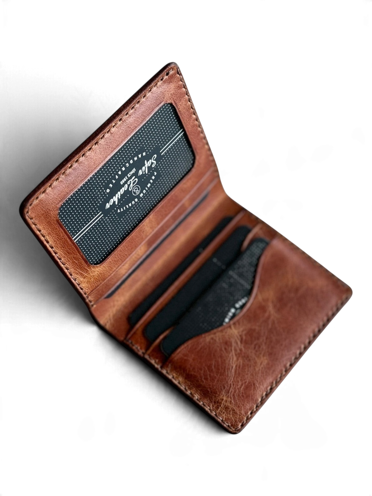 Safir Leather Babil PM Gold İtalyan deri cüzdan, kart bölmeli ve şık tasarımlı.