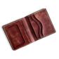 Safir Leather el yapımı taba rengi İtalyan deri cüzdan, kart bölmeli ve şık dikiş detaylı.