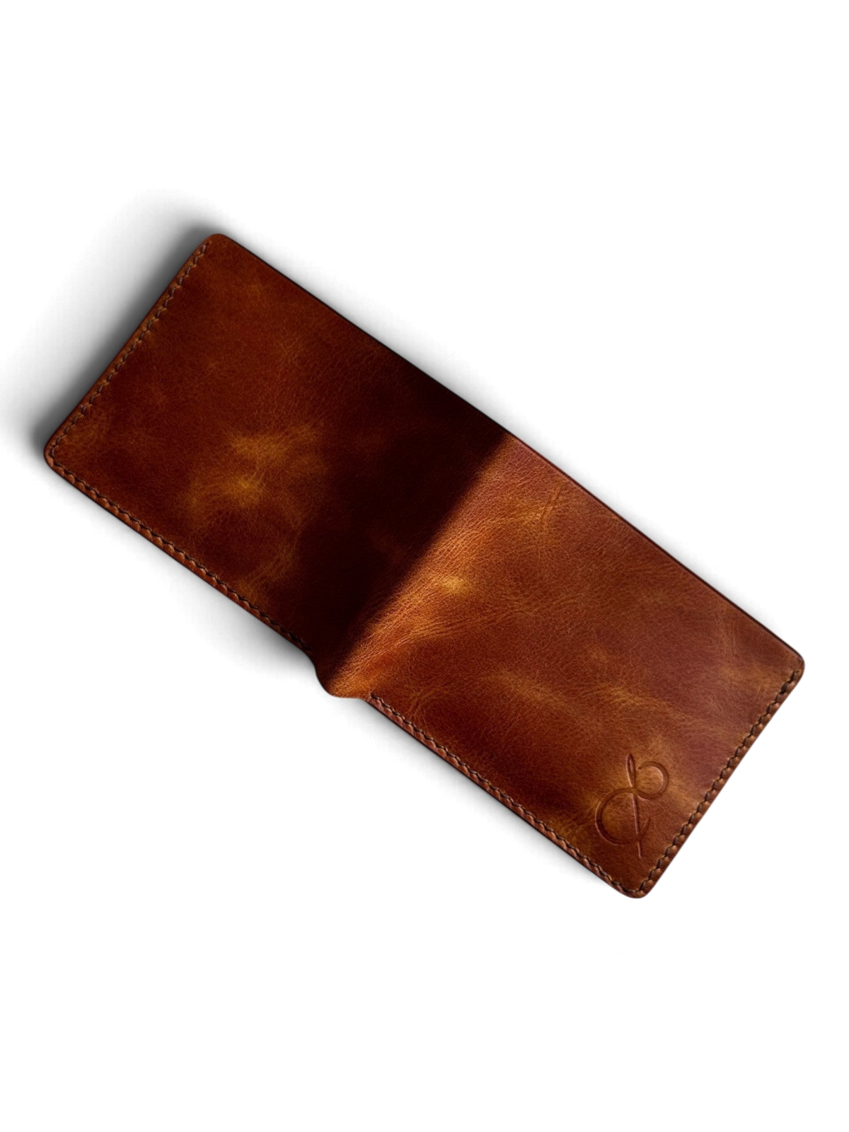 Safir Leather taba rengi, el yapımı, hakiki İtalyan deriden, 8 kartlık ve nakit bölmeli erkek cüzdanı.
