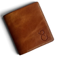 Safir Leather Sümer Cognac el yapımı İtalyan deri cüzdan, kapalı ön görünüm
