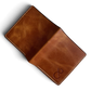 Sümer Cognac İtalyan deri cüzdan, Safir Leather logo ve doğal deri doku detayı